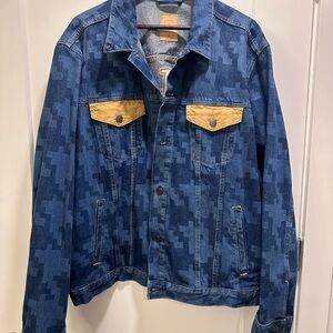 Stylish GAP and Dapper Dan limited collection Blue and Tan Denim Jacket